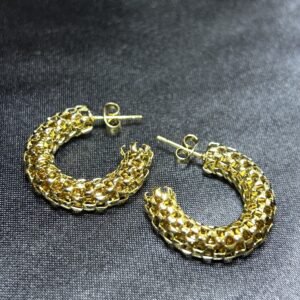 Bold Weave Gold Hoops