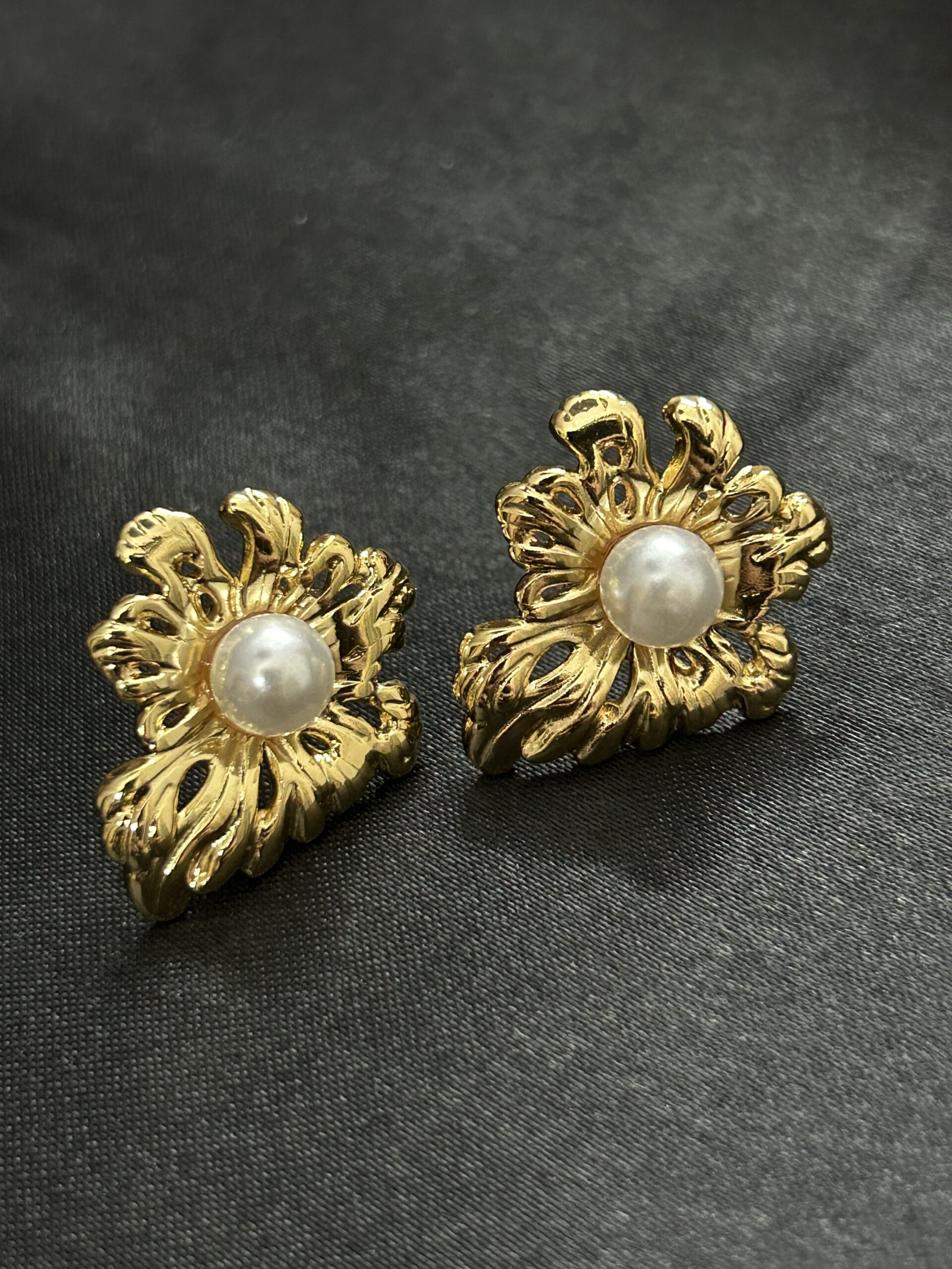 Baroque Bloom Pearl Studs - Image 3