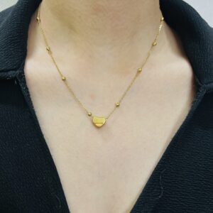 Golden Pulse Heart Pendant