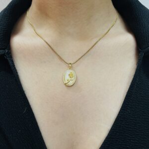 Golden Rose Medallion Pendant