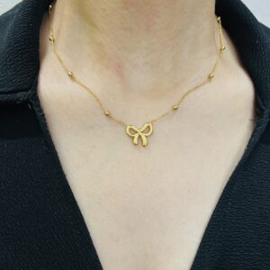 Golden Grace Bow Pendant