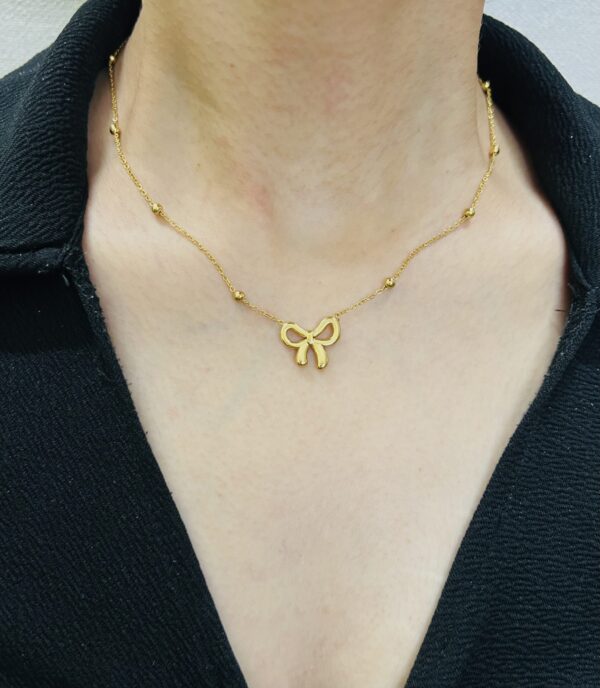 Golden Grace Bow Pendant