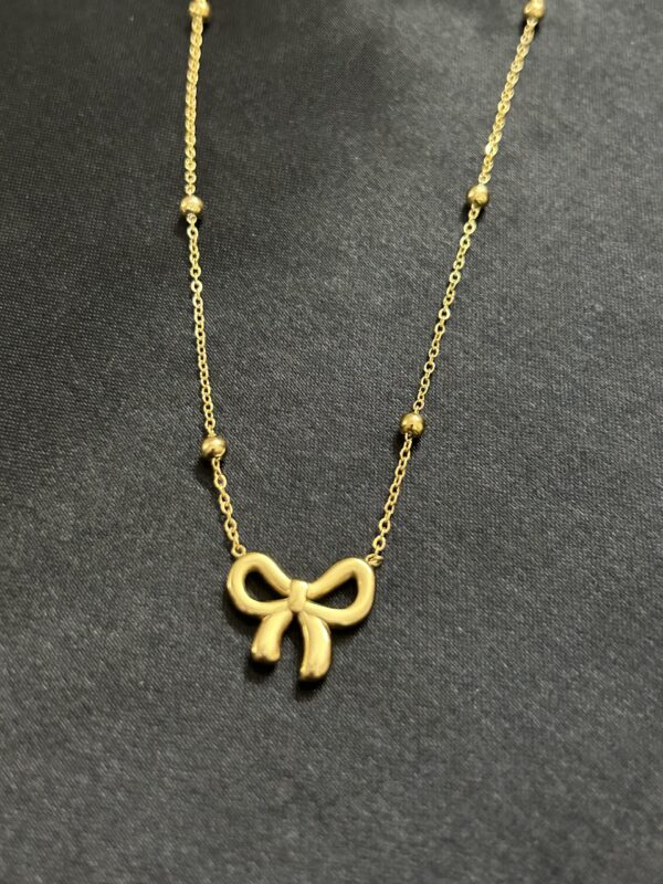 Golden Grace Bow Pendant - Image 3