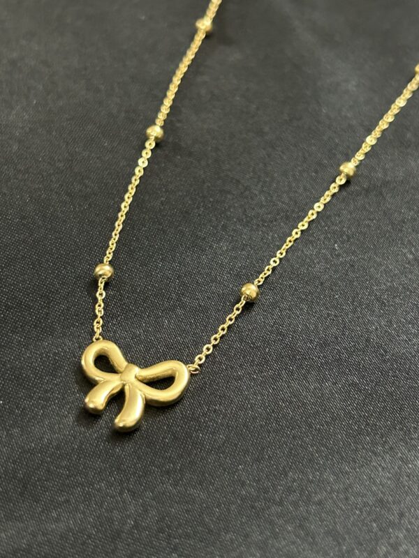 Golden Grace Bow Pendant - Image 2