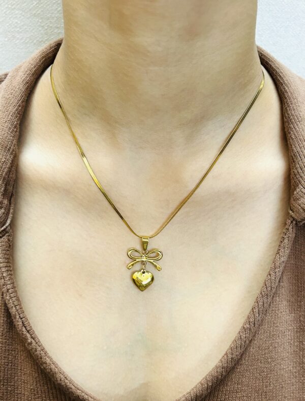 Luna Bow Heart Pendant