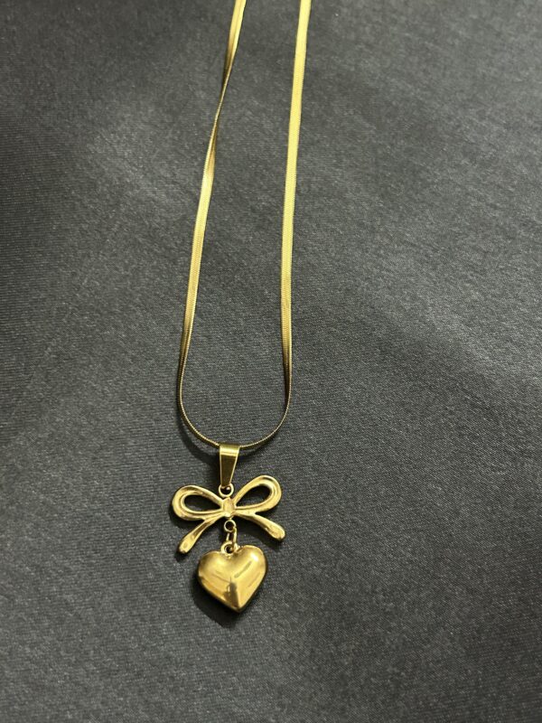 Luna Bow Heart Pendant - Image 3