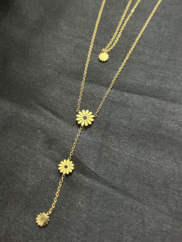 Golden Daisy Cascade Necklace - Image 3