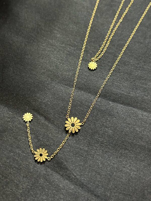 Golden Daisy Cascade Necklace - Image 2