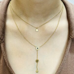 Golden Daisy Cascade Necklace