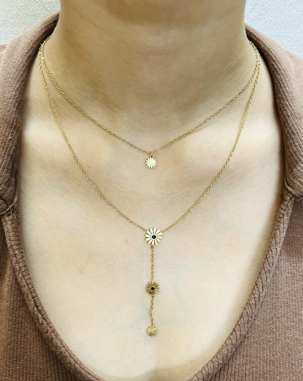 Golden Daisy Cascade Necklace